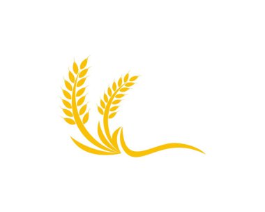 Buğday pirinç logosu tasarım şablonu