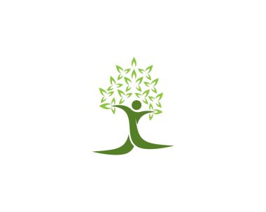 Vektör - ağaç yeşil insanlar kimlik kartı vektör logo şablonu