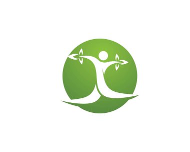 Vektör - ağaç yeşil insanlar kimlik kartı vektör logo şablonu