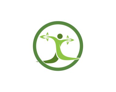 Vektör - ağaç yeşil insanlar kimlik kartı vektör logo şablonu