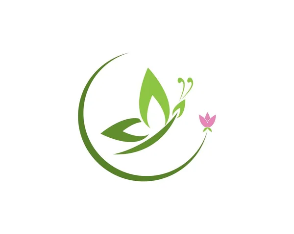 Yeşil kelebek logo tasarım şablonu