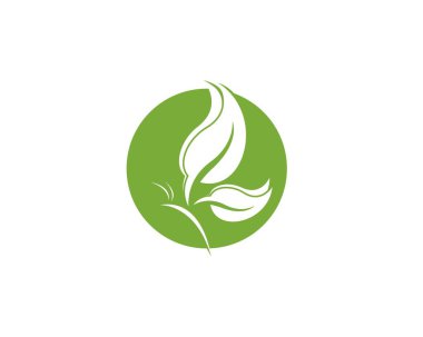 Yeşil kelebek yaprağı logo tasarım şablonu