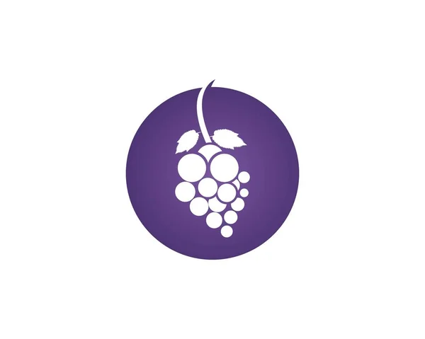 Üzüm Simgesi Logo Tasarım Şablonu — Stok Vektör