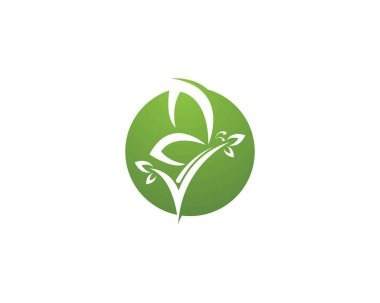 Yeşil kelebek logosu tasarımı 
