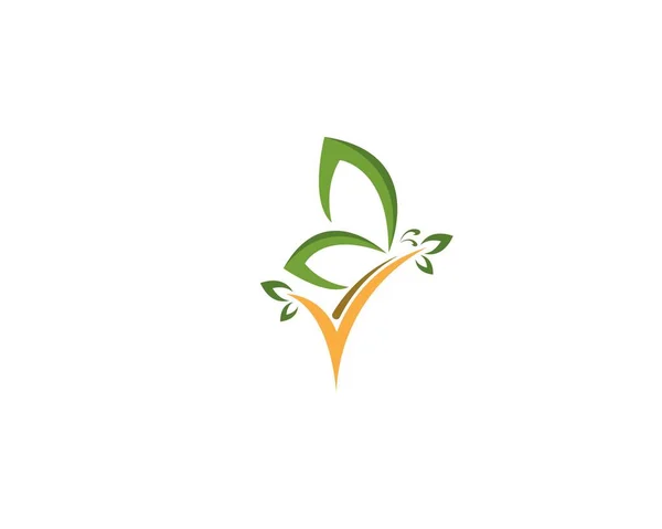 Diseño Del Logo Mariposa Verde — Vector de stock