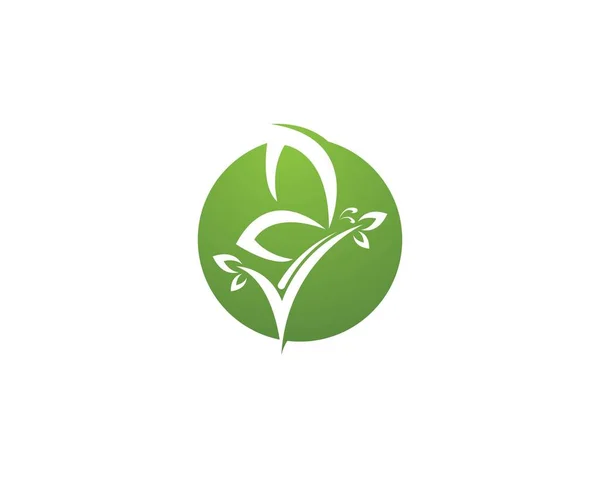 Diseño Del Logo Mariposa Verde — Vector de stock