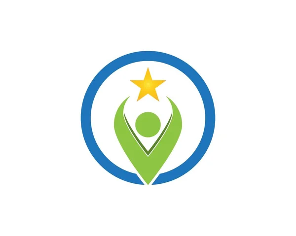 Lettera Persone Logo Modello Design — Vettoriale Stock