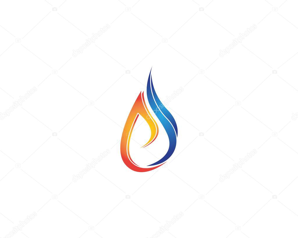 Flame fire logo design template