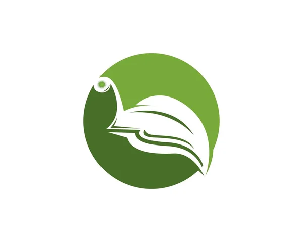 Yaprak Logo Şablonundaki Salyangoz — Stok Vektör