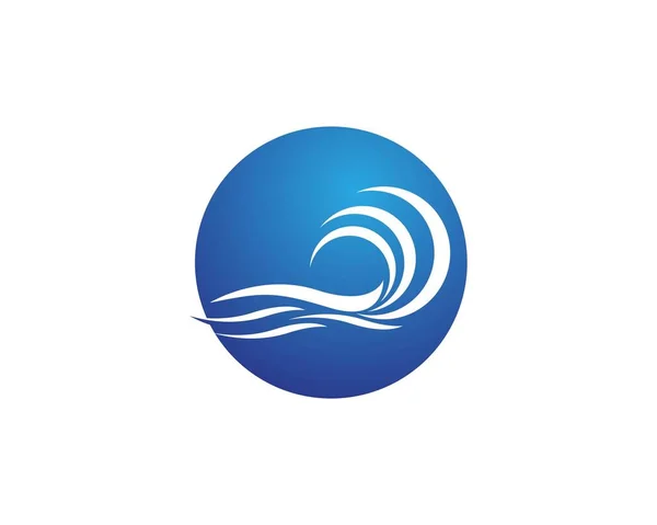 Wellensymbol Logo Vektorvorlage — Stockvektor