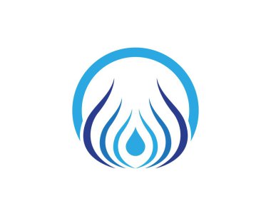 Su dalgası simge logo vektör şablonu