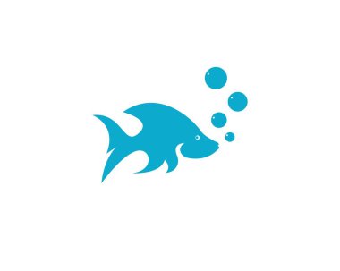 Balık simgesi logo vektör şablonu