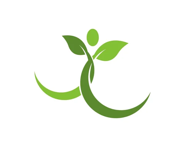 Naturaleza Hoja Icono Logo Vector Plantilla — Vector de stock
