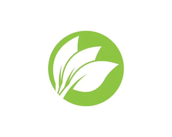 Naturaleza Hoja Icono Logo Vector Plantilla — Vector de stock