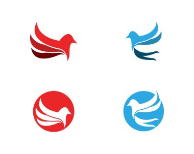 Kuş kanatları logo vektör şablonu