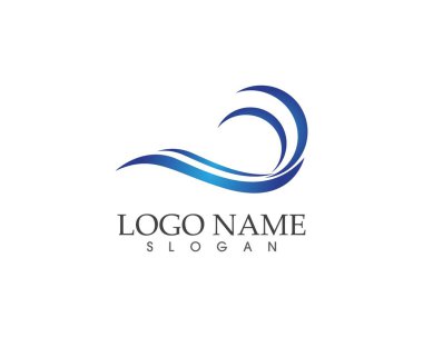 Dalga simgesi logo vektör şablonu