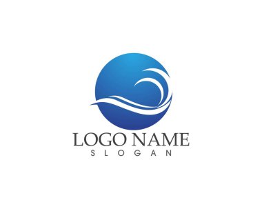 Dalga simgesi logo vektör şablonu