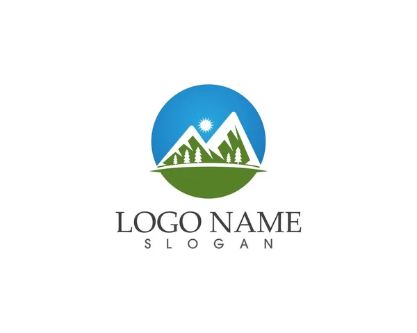 Modèle Vectoriel Logo Icône Montagne Nature — Image vectorielle