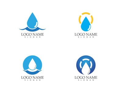 Su bırakma simgesi logo vektör şablonu
