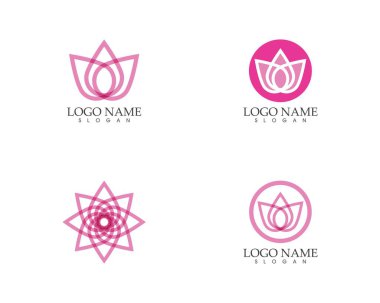 Çiçek soyut logo vektör şablonu