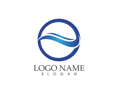 Dalga bulutu simgesi logo tasarım şablonu