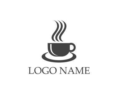 Kahve fincanı simgesi logo tasarım vektörü