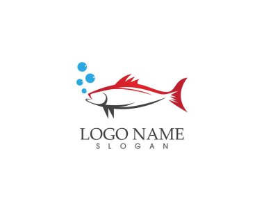 Balık simgesi logo vektör şablonu