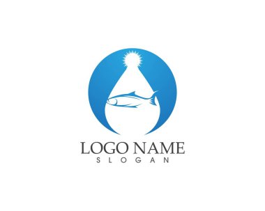 Balık simgesi logo vektör şablonu