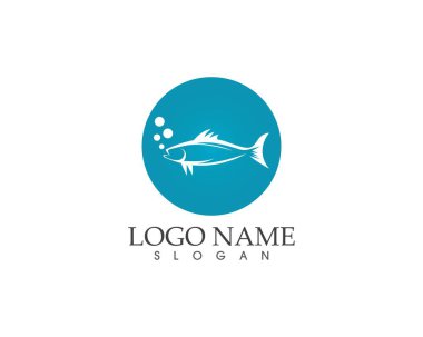 Balık simgesi logo vektör şablonu