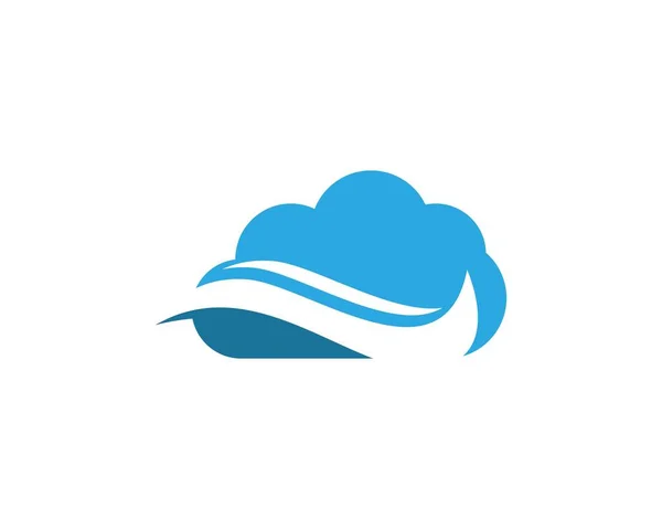 Plantilla Diseño Logotipo Icono Nube Onda — Archivo Imágenes Vectoriales