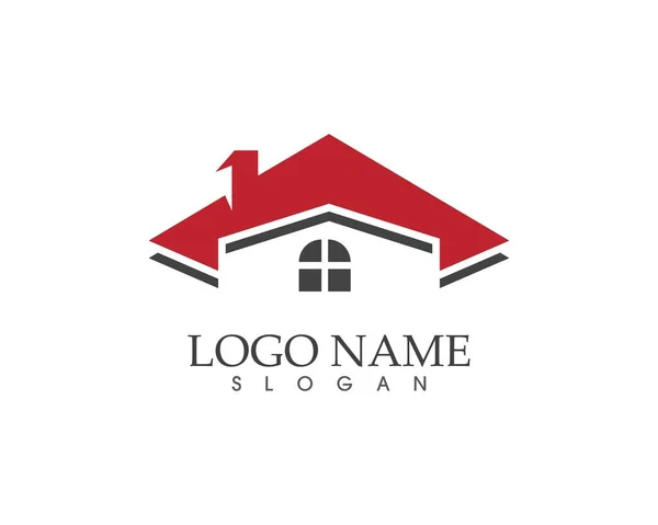 Immobilien Und Gebäude Home Logo Vektor Vorlage — Stockvektor