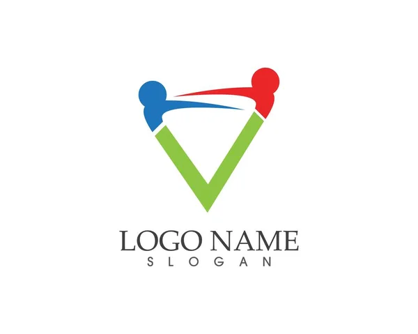 Personaje Humano Logotipo Vector Plantilla — Vector de stock