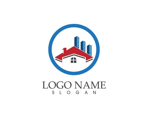 Immobilier Bâtiment Maison Logo Vectoriel Modèle — Image vectorielle