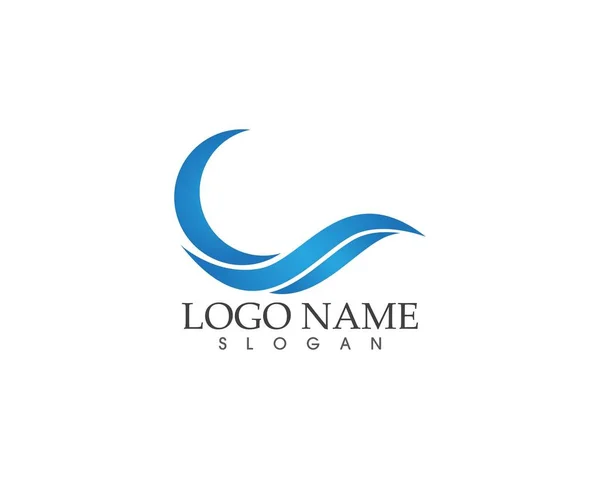 Dalga simgesi logo tasarım vektörü