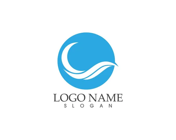 Vetor Design Logotipo Ícone Onda —  Vetores de Stock