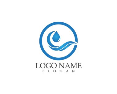 Dalga simgesi logo vektör şablonu