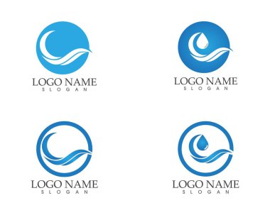 Dalga simgesi logo vektör şablonu