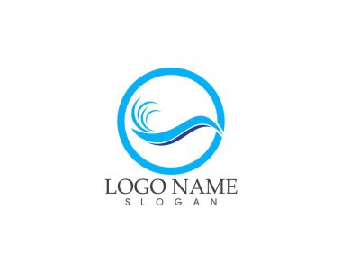 Dalga simgesi logo vektör şablonu