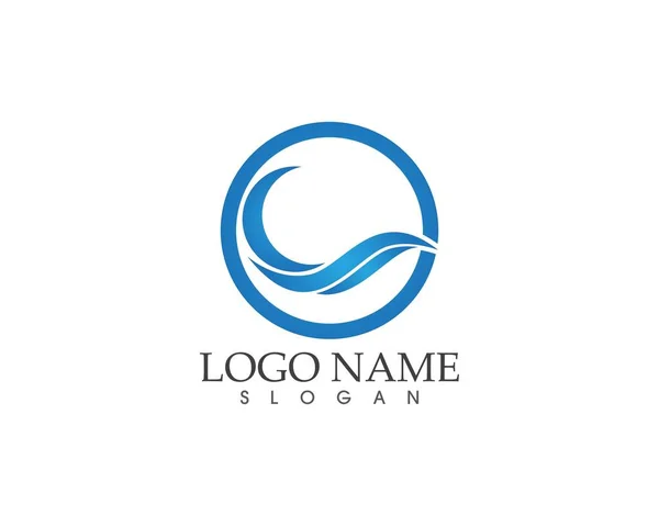 Ola Icono Logotipo Vector Plantilla — Vector de stock