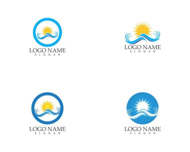 Dalga simgesi logo vektör şablonu