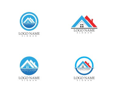 Gayrimenkul ve ev logo vektörü şablonu oluşturma