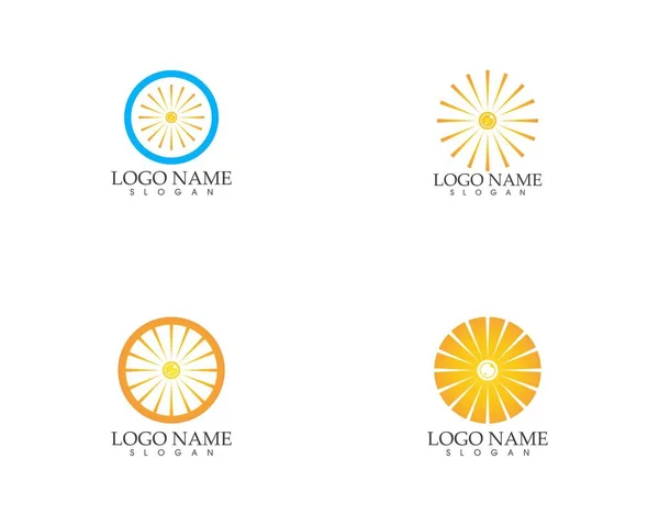 Güneş Simgesi Logo Vektör Şablonu — Stok Vektör