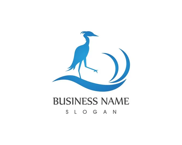 Flamingo Pássaro Logotipo Vetor Modelo — Vetor de Stock