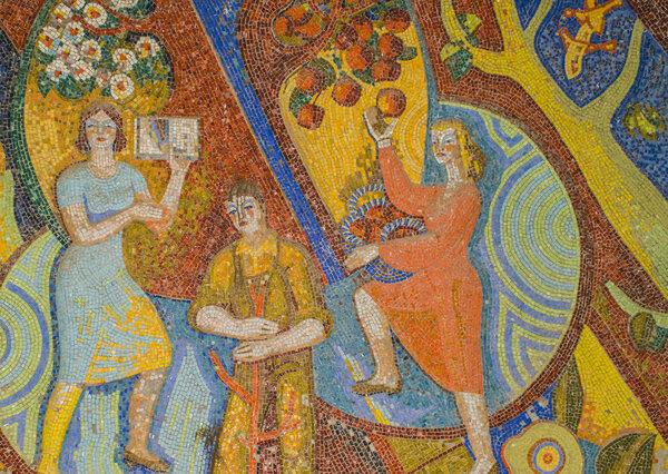 Art mosaic glass or seamless glass mosaic on the wall.