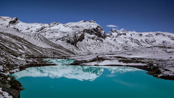 Panoramik manzaralı küçük bir göl.