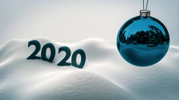 2020 numaralı mavi Noel süsü, yeni yıl..