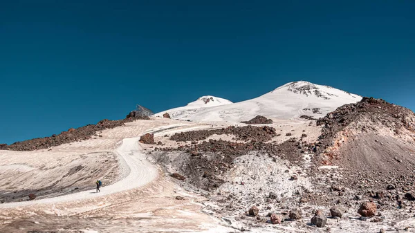 Landschapsbeeld Van Mount Elbrus Kaukasus Rusland West Oost Piek 5642 — Stockfoto