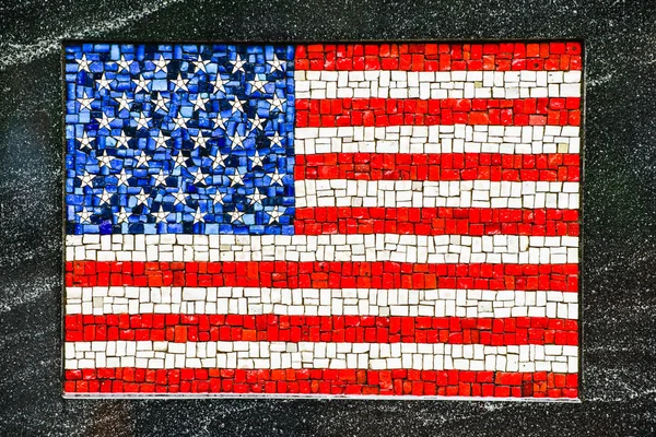 American flag made of little mosaic tiles — Stock Photo, Image