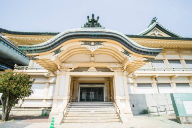 Kyoto, Japonya - 2 Nisan 2018: Kyoto Belediye Sanat Müzesi. En eski sanat müzelerinden biri, 1928 'de açıldı..