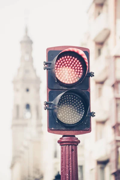 The red traffic light — ストック写真